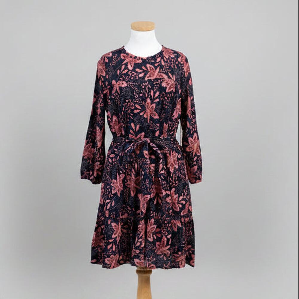 Trovata navy & brick red floral Nia dress, size L, NEW WITH TAGS!